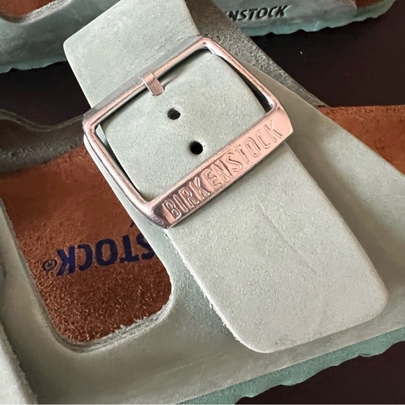 BIRKENSTOCK Birks Sandal Arizona with Soft Bed Beryl Turquoise Nubuck New 37 - Picture 6 of 7